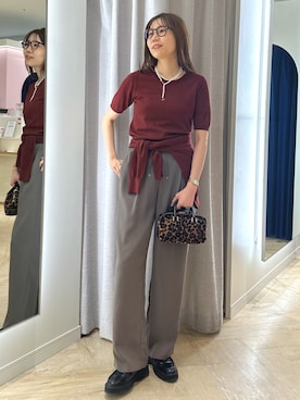 「アイテム（ボストンバッグ）」を使った、sakakibaraさん（レディース・168cm）の秋コーディネート