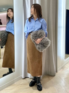 「アイテム（ピアス（両耳用））」を使った、sakakibaraさん（レディース・168cm）の秋コーディネート