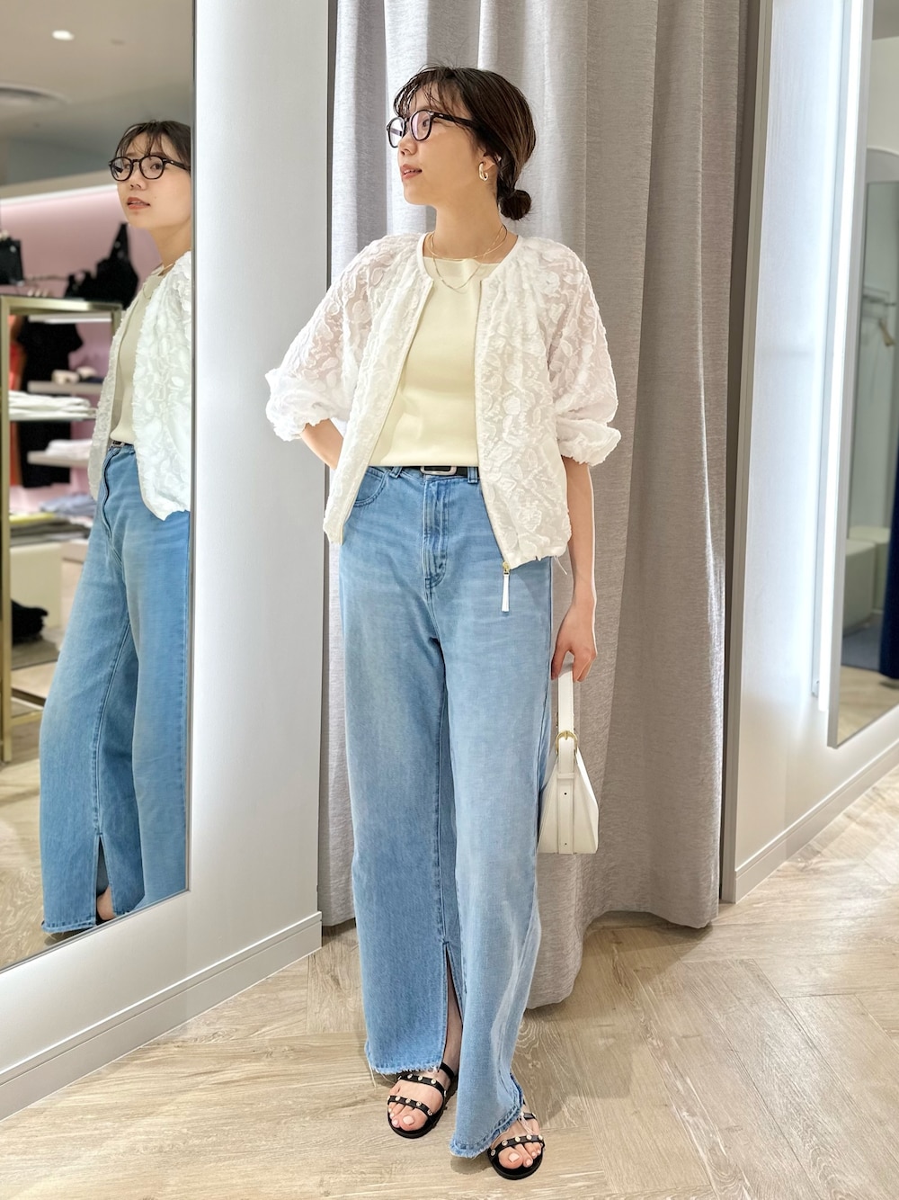 ノーリーズソフィ　シアーカットジャガードブルゾン NOLLEY'S Sophi（ノーリーズソフィ）の「シアーカットジャガード