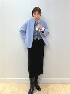 「カラーコート」｜「アイテム（その他アウター）」を使った、sakakibaraさん（レディース・168cm）の秋コーディネート