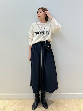 「タフタスカート」｜「アイテム（ジャケット/アウター）」を使った、sakakibaraさん（レディース・168cm）の冬コーディネート