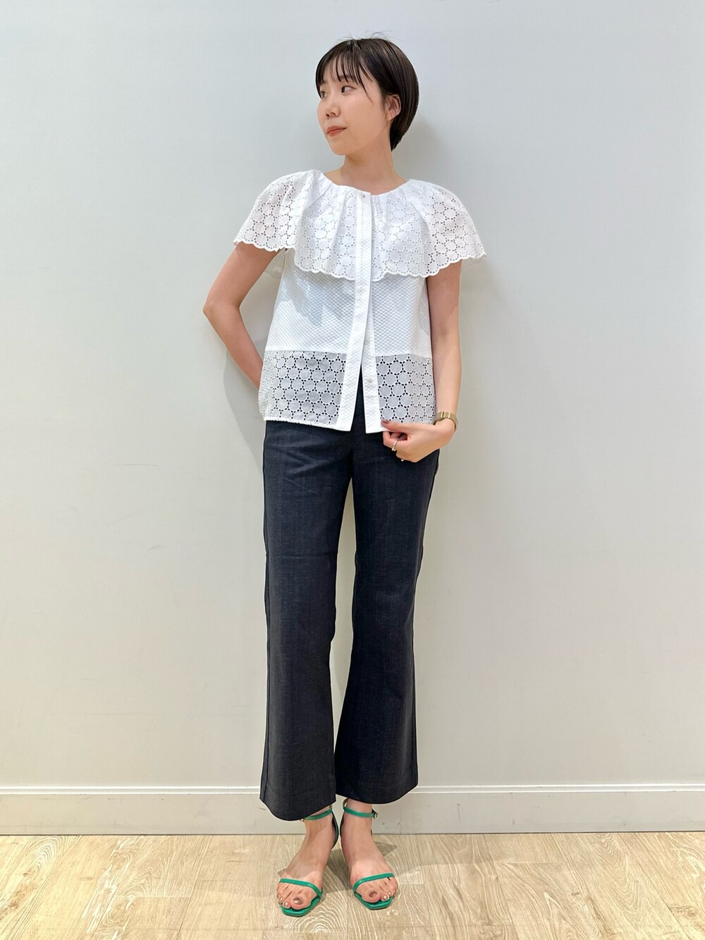 NOLLEY'S（ノーリーズ）の「スカラレース×アートピケ ラッフル衿