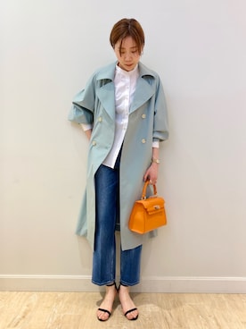 「NOLLEY’S（ノーリーズ）のアイテム（トレンチコート）」を使った、sakakibaraさん（レディース・168cm）の冬コーディネート