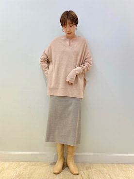 「アイテム（手袋、ピンク系）」を使った、sakakibaraさん（レディース・168cm）の冬コーディネート