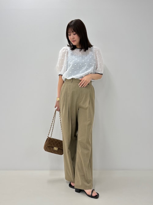 ブラウス シャツ シアージャガードパイピング半袖ブラウス レディース fredy emue ブラウス シャツ シアージャガードパイピング半袖