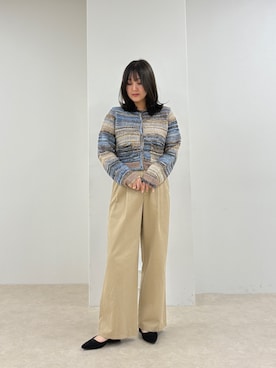 「アイテム（チノパンツ）」を使った、chiharuさん（レディース・156cm）の秋コーディネート