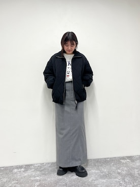 「fredy emue（フレディエミュ）のアイテム（ブルゾン）」を使った、chiharuさん（レディース・156cm）の秋コーディネート