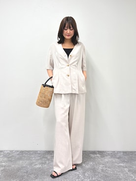 「シンプル・ベーシック」｜「アイテム（ジャケット/アウター）」を使った、chiharuさん（レディース・156cm）の春コーディネート
