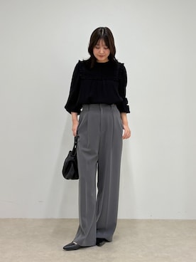 「アイテム（スラックス）」を使った、chiharuさん（レディース・156cm）の夏コーディネート