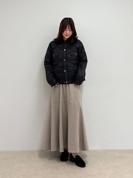 「アイテム（ダウンジャケット/コート）」を使った、chiharuさん（レディース・156cm）の秋コーディネート