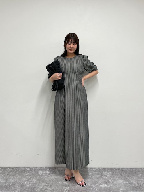 【未使用級】フレディエミュ コットンリップルシェイプ ワンピース 花柄 コットンリップルウエストシェイプワンピース（5-0310-3-27-001
