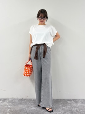「アイテム（カーディガン/ボレロ、ブラウン系）」を使った、chiharuさん（レディース・156cm）の春コーディネート