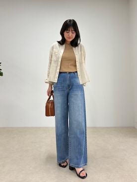 「アイテム（タンクトップ、イエロー系）」を使った、chiharuさん（レディース・156cm）の夏コーディネート