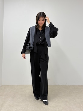 「レディースファッション」｜「アイテム（スラックス）」を使った、chiharuさん（レディース・156cm）の秋コーディネート