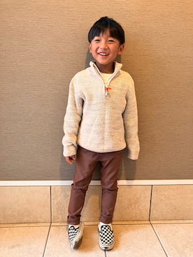 「むすこーで」｜「アイテム（スリッポン）」を使った、rrhsutさん（キッズ・120cm）の冬コーディネート