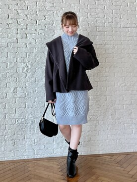 「154cm」｜「アイテム（その他アウター）」を使った、aikaさん（レディース・154cm）の秋コーディネート
