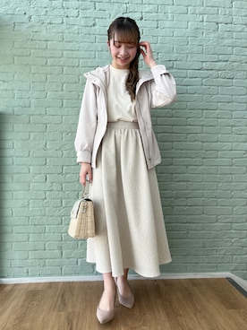 「154cm」｜「アイテム（ブルゾン）」を使った、aikaさん（レディース・154cm）の春コーディネート