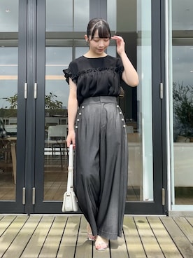 「154cm」｜「アイテム（チュニック）」を使った、aikaさん（レディース・154cm）の夏コーディネート