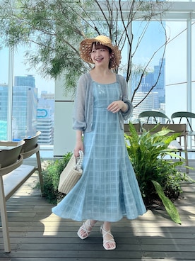 ◇【愛されキャミワンピ】シアーチェックキャミワンピースを使った人気