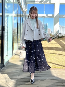 「154cm」｜「アイテム（トレンチコート）」を使った、aikaさん（レディース・154cm）の冬コーディネート