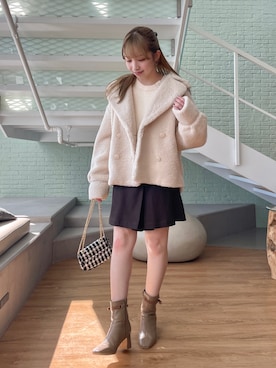 「154cm」｜「アイテム（ブルゾン）」を使った、aikaさん（レディース・154cm）の秋コーディネート