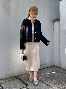 「154cm」｜「アイテム（ノーカラージャケット）」を使った、aikaさん（レディース・154cm）の秋コーディネート