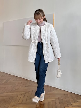 「154cm」｜「アイテム（ブルゾン）」を使った、aikaさん（レディース・154cm）の秋コーディネート