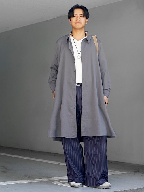 MinoriTY】シャドウストライプダブルタックバギースラックスワイド