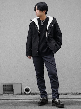 「MinoriTY（マイノリティ）のアイテム」を使った、MinoriTYスタッフさん（メンズ・165cm）の冬コーディネート