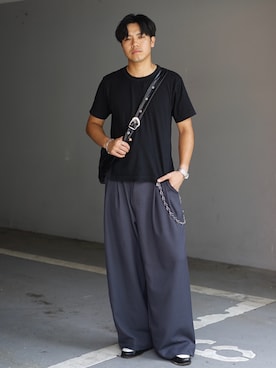 「アイテム（ボディバッグ/ウエストポーチ）」を使った、MinoriTYスタッフさん（メンズ・180cm）の夏コーディネート