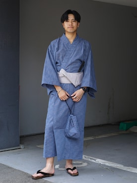 「アイテム（浴衣）」を使った、MinoriTYスタッフさん（メンズ・180cm）の夏コーディネート