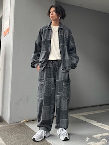 中古美品☆MinoriTY パッチワークデニムセットアップ インディゴ染め 中古美品☆MinoriTY パッチワークデニムセットアップ インディゴ