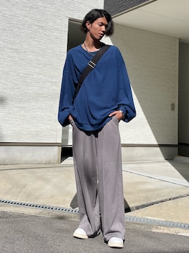 「MinoriTY（マイノリティ）のアイテム（スウェット）」を使った、MinoriTYスタッフさん（メンズ・172cm）の秋コーディネート