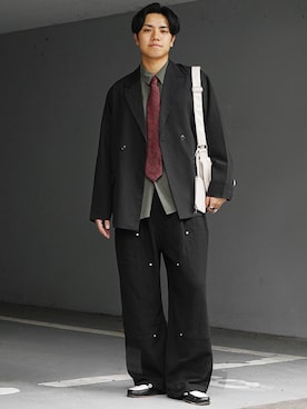 「アイテム（フォーマルスーツ/小物）」を使った、MinoriTYスタッフさん（メンズ・180cm）の秋コーディネート