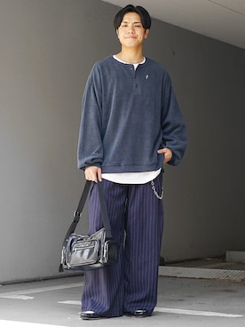 「アイテム（ブローチ/コサージュ）」を使った、MinoriTYスタッフさん（メンズ・180cm）の秋コーディネート