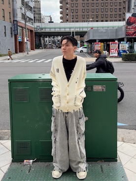 「アイテム（カーディガン/ボレロ）」を使った、😈🤖ぶんまわしRinRin👿🤖さん（メンズ・182cm）の秋コーディネート