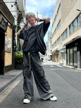 「WHITELAND（ホワイトランド）のアイテム（Tシャツ/カットソー）」を使った、😈🤖ぶんまわしRinRin👿🤖さん（メンズ・182cm）の夏コーディネート