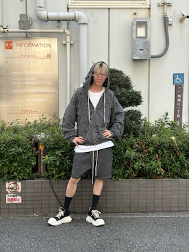 「WHITELAND（ホワイトランド）のアイテム（スウェットパンツ）」を使った、😈🤖ぶんまわしRinRin👿🤖さん（メンズ・182cm）の夏コーディネート