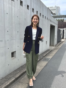 「リラックスコーデ」｜「アイテム（ジャケット/アウター）」を使った、ABEさん（レディース・161cm）の春コーディネート