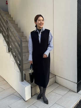 「綺麗めコーデ」｜「アイテム（ワンピース）」を使った、ABEさん（レディース・161cm）の冬コーディネート