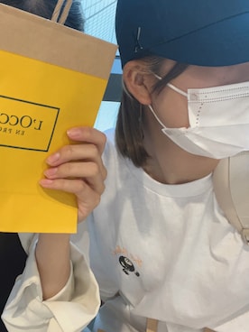 「みんなの白Tフェス」｜「アイテム（バックパック/リュック）」を使った、𝙨𝙖𝙠𝙞さん（レディース・155cm）の夏コーディネート