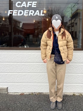 「Buzz Rickson's（バズリクソンズ）のアイテム（パンツ）」を使った、mana さん（レディース・163cm）の冬コーディネート