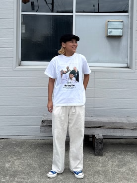 「BROKEN BASE（ブロークンベース）のアイテム」を使った、129.129  さん（レディース・158cm）の夏コーディネート
