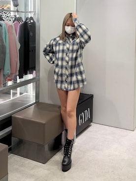 「GYDA（ジェイダ）のアイテム」を使った、miinaさん（レディース・156cm）の春コーディネート