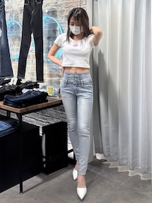 GYDA ハイウエストウエストクロススキニーデニムパンツ ハイウエストウエストクロススキニーデニムパンツ（デニムパンツ