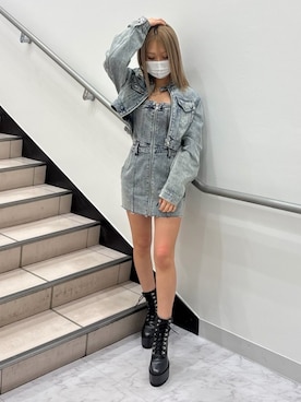 「GYDA（ジェイダ）のアイテム（ジャケット/アウター）」を使った、miinaさん（レディース・156cm）の春コーディネート