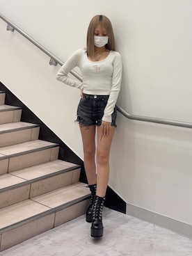 「GYDA（ジェイダ）のアイテム」を使った、miinaさん（レディース・156cm）の春コーディネート