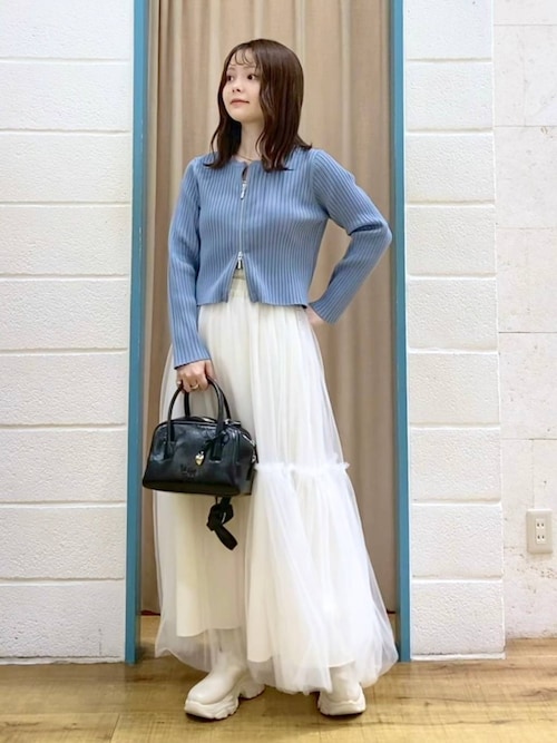 セール】ダブルジップクロップドカーディガンLS 112290