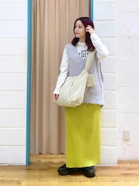 「LOWRYS FARM（ローリーズファーム）のLFポーチツキショルダー 284037（ショルダーバッグ）」を使った、りみさん（レディース・155cm・20代）の冬コーディネート