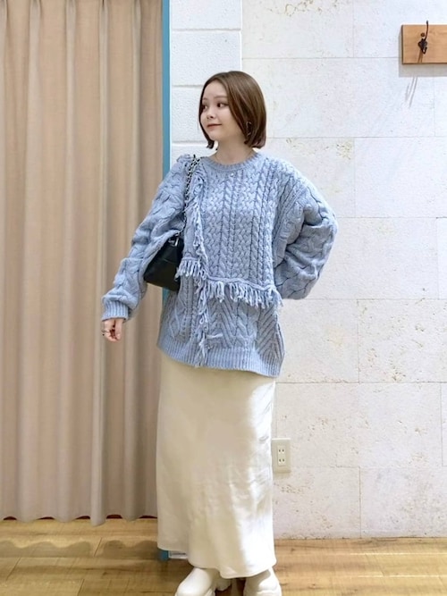 セール】ケーブルフリンジLONG丈 588919（ニット/セーター）｜LOWRYS